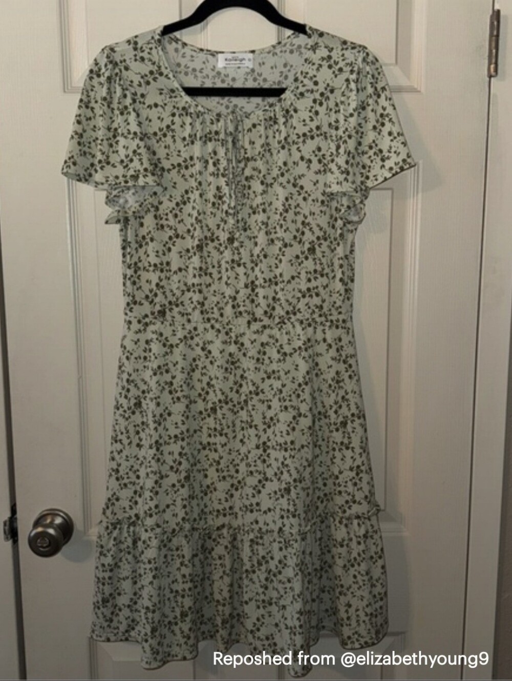 Kaileigh Green Floral Midi Dress